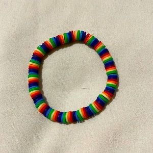 Clay-bead Rainbow bracelet